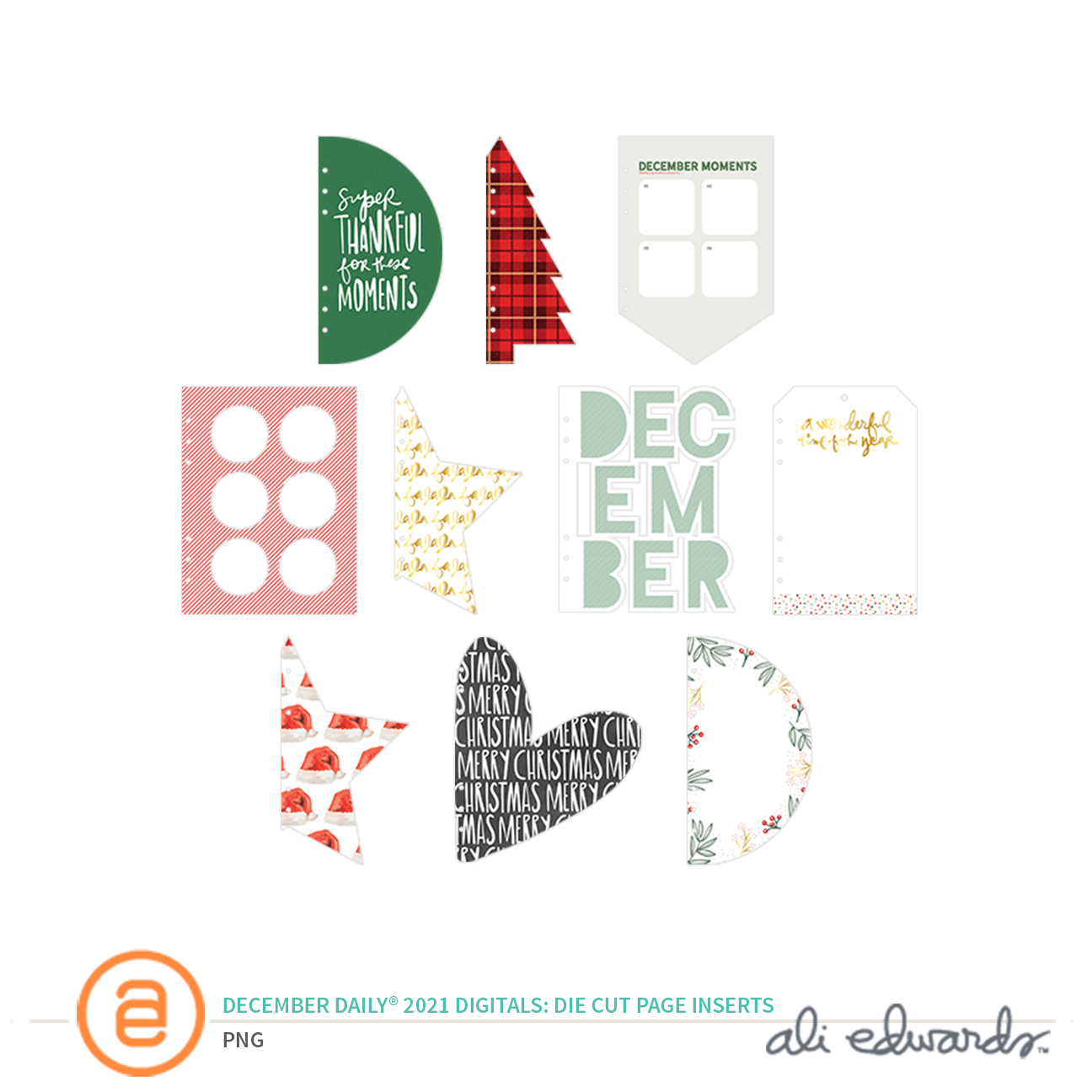 Ali Edwards Design Inc. December Daily® 2021 Digital Die Cut Paper